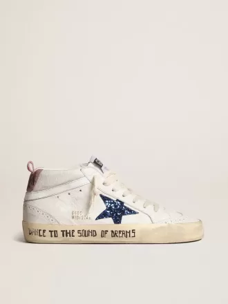 Mid Star cu stea albastră strălucitoare și călcâi din piele de căprioară roz Mid Star cu stea albastră strălucitoare și călcâi din piele de căprioară roz