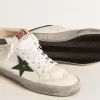 Mid Star cu stea din piele metalică verde și detaliu alb Mid Star cu stea din piele metalică verde și detaliu alb