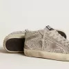 Mid Star din piele de căprioară argintie cu cristale Swarovski și stea din piele de căprioară Mid Star din piele de căprioară argintie cu cristale Swarovski și stea din piele de căprioară