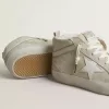 Mid Star din piele de căprioară gri deschis cu stea din piele albă Mid Star din piele de căprioară gri deschis cu stea din piele albă
