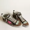 Mid Star din piele de ponei cu imprimeu leopard și stea din piele fucsia Mid Star din piele de ponei cu imprimeu leopard și stea din piele fucsia