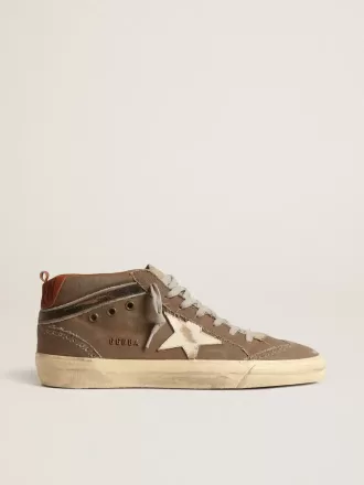 Mid Star din pânză verde cu stea din piele și detaliu negru Mid Star din pânză verde cu stea din piele și detaliu negru