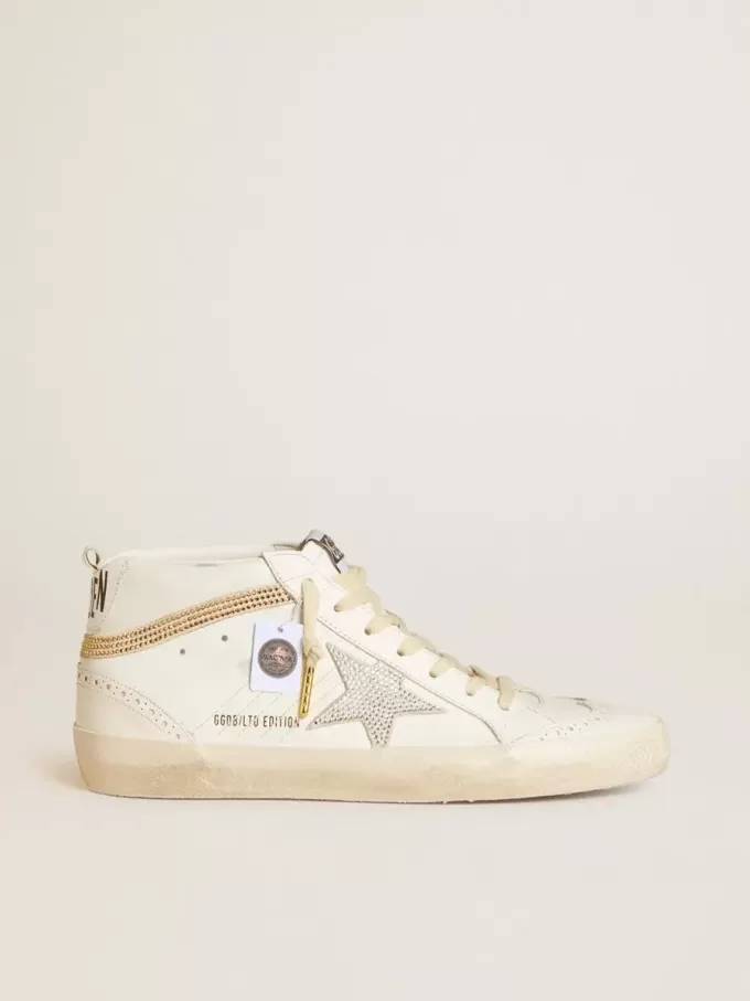 Mid Star LTD cu stea și talpă din piele de căprioară cu cristale Swarovski Mid Star LTD cu stea și talpă din piele de căprioară cu cristale Swarovski