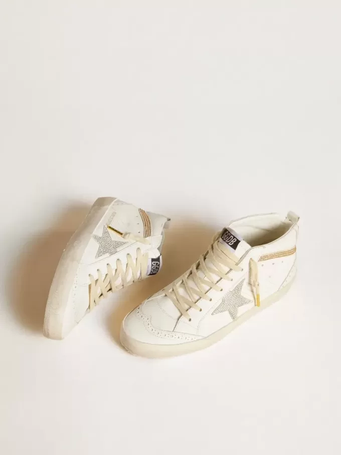 Mid Star LTD cu stea și talpă din piele de căprioară cu cristale Swarovski Mid Star LTD cu stea și talpă din piele de căprioară cu cristale Swarovski