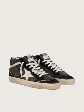 Mid Star LTD din denim negru cu inserții din piele de căprioară cu cristale Swarovski