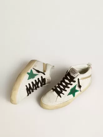 Mid Star pentru femei, cu stea din piele de căprioară verde și călcâi din piele de căprioară roz