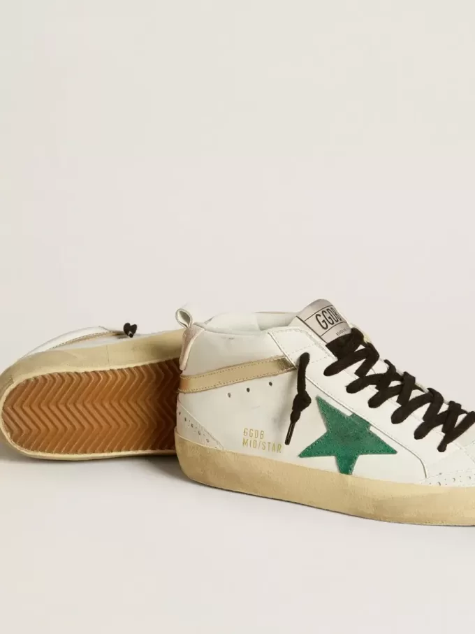 Mid Star pentru femei, cu stea din piele de căprioară verde și călcâi din piele de căprioară roz Mid Star pentru femei, cu stea din piele de căprioară verde și călcâi din piele de căprioară roz