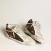 Mid Star pentru femei din piele de ponei cu imprimeu leopard și stea neagră Mid Star pentru femei din piele de ponei cu imprimeu leopard și stea neagră