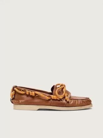 Mocasini Cruise pentru femei din piele de culoare tutun cu șireturi portocalii pentru drumeții Mocasini Cruise pentru femei din piele de culoare tutun cu șireturi portocalii pentru drumeții