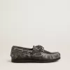 Mocasini Cruise Teen din piele neagră cu efect uzat Mocasini Cruise Teen din piele neagră cu efect uzat
