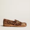 Mocasini Jerry pentru bărbați din piele de ponei cu imprimeu leopard