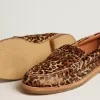 Mocasini Jerry pentru bărbați din piele de ponei cu imprimeu leopard