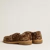 Mocasini Jerry pentru bărbați din piele de ponei cu imprimeu leopard