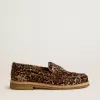 Mocasini Jerry pentru femei din piele de ponei cu imprimeu leopard Mocasini Jerry pentru femei din piele de ponei cu imprimeu leopard