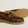 Mocasini Jerry pentru femei din piele de ponei cu imprimeu leopard Mocasini Jerry pentru femei din piele de ponei cu imprimeu leopard