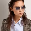 Model aviator Sunframe Roger cu ramă argintie Model aviator Sunframe Roger cu ramă argintie