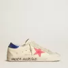 Model Super-Star pentru femei, din piele nappa, cu stea din piele de căprioară și călcâi din piele metalizată Model Super-Star pentru femei, din piele nappa, cu stea din piele de căprioară și călcâi din piele metalizată