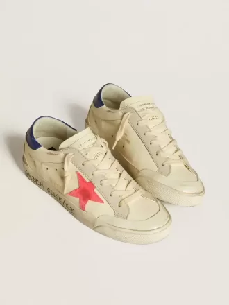 Model Super-Star pentru femei, din piele nappa, cu stea din piele de căprioară și călcâi din piele metalizată Model Super-Star pentru femei, din piele nappa, cu stea din piele de căprioară și călcâi din piele metalizată