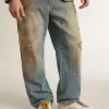 Modelul True-Star pentru bărbați, din piele nappa albă, cu stea din piele aurie și călcâi din piele de căprioară bej Modelul True-Star pentru bărbați, din piele nappa albă, cu stea din piele aurie și călcâi din piele de căprioară bej