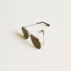 Ochelari de soare Aviator cu ramă argintie și lentile verzi Ochelari de soare Aviator cu ramă argintie și lentile verzi
