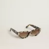 Ochelari de soare Jackie pătrați cu model tortoiseshell