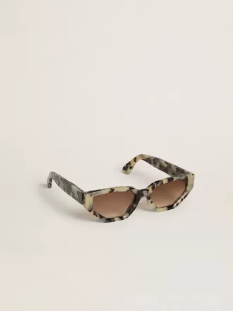 Ochelari de soare Jackie pătrați cu model tortoiseshell