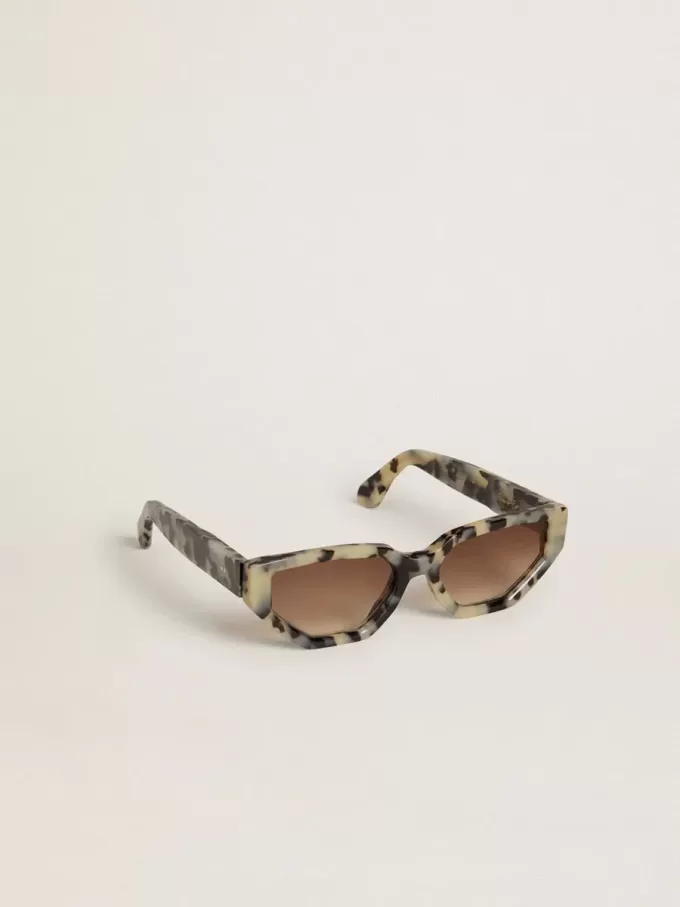 Ochelari de soare Jackie pătrați cu model tortoiseshell