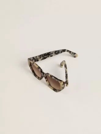 Ochelari de soare Jackie pătrați cu model tortoiseshell