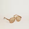 Ochelari de soare în stil aviator, cu ramă și lentile de culoarea mierii Ochelari de soare în stil aviator, cu ramă și lentile de culoarea mierii