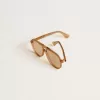 Ochelari de soare în stil aviator, cu ramă și lentile de culoarea mierii Ochelari de soare în stil aviator, cu ramă și lentile de culoarea mierii