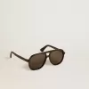 Ochelari de soare în stil aviator, cu ramă și lentile negre