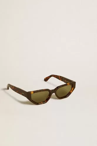 Ochelari de soare în stil dreptunghiular cu ramă maro Havana