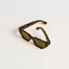 Ochelari de soare în stil dreptunghiular cu ramă maro Havana Ochelari de soare în stil dreptunghiular cu ramă maro Havana