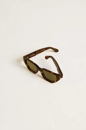 Ochelari de soare în stil dreptunghiular cu ramă maro Havana