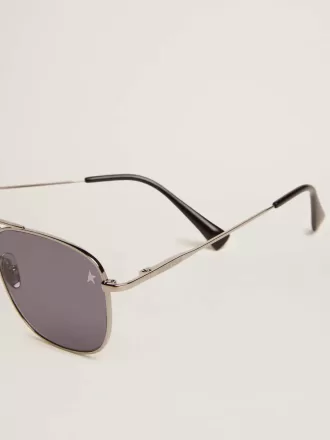 Ochelari de soare Roger aviator cu ramă neagră și lentile negre