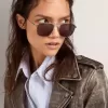 Ochelari de soare Roger aviator cu ramă neagră și lentile negre Ochelari de soare Roger aviator cu ramă neagră și lentile negre