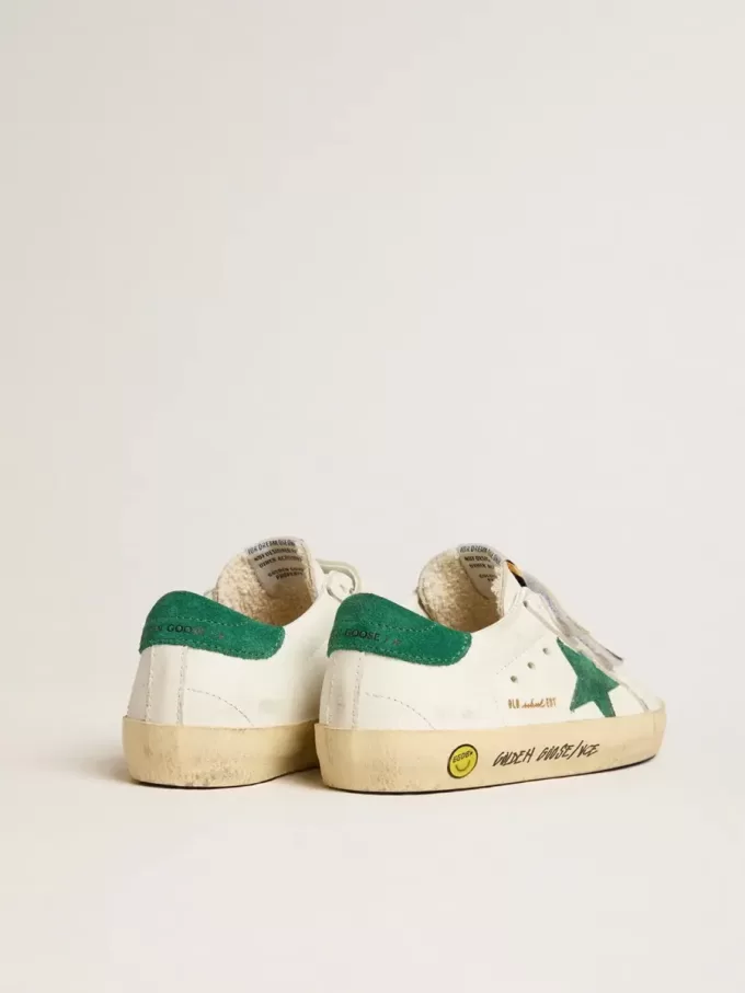 Old School Junior cu stea din piele de căprioară verde și bandă la călcâi