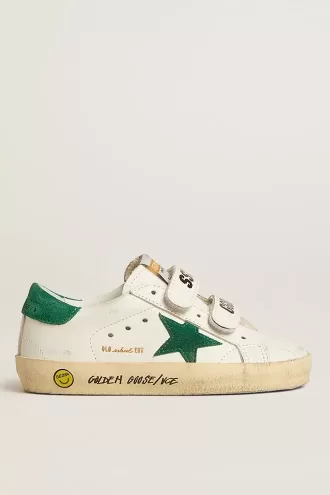 Old School Teen cu stea din piele de căprioară verde și bandă pe călcâi Old School Teen cu stea din piele de căprioară verde și bandă pe călcâi