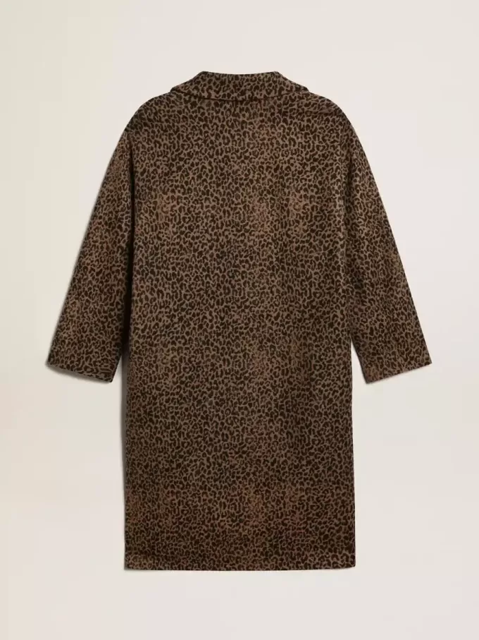 Palton cocoon pentru femei, cu un singur rând de nasturi, din lână, cu motiv jacquard Palton cocoon pentru femei, cu un singur rând de nasturi, din lână, cu motiv jacquard