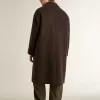 Palton Journey pentru bărbați, cu un singur rând de nasturi, din amestec de lână șifonată, cu broșă florală Palton Journey pentru bărbați, cu un singur rând de nasturi, din amestec de lână șifonată, cu broșă florală