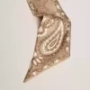 Panglică din mătase twill gri porumbel cu model paisley Panglică din mătase twill gri porumbel cu model paisley