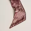 Panglică din twill de mătase burgund cu model paisley Panglică din twill de mătase burgund cu model paisley