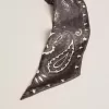 Panglică din twill de mătase neagră cu model paisley Panglică din twill de mătase neagră cu model paisley