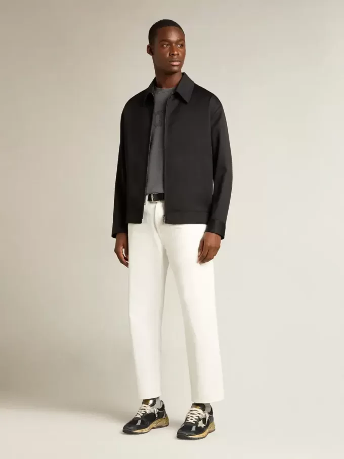 Pantaloni albi din denim pentru bărbați Pantaloni albi din denim pentru bărbați