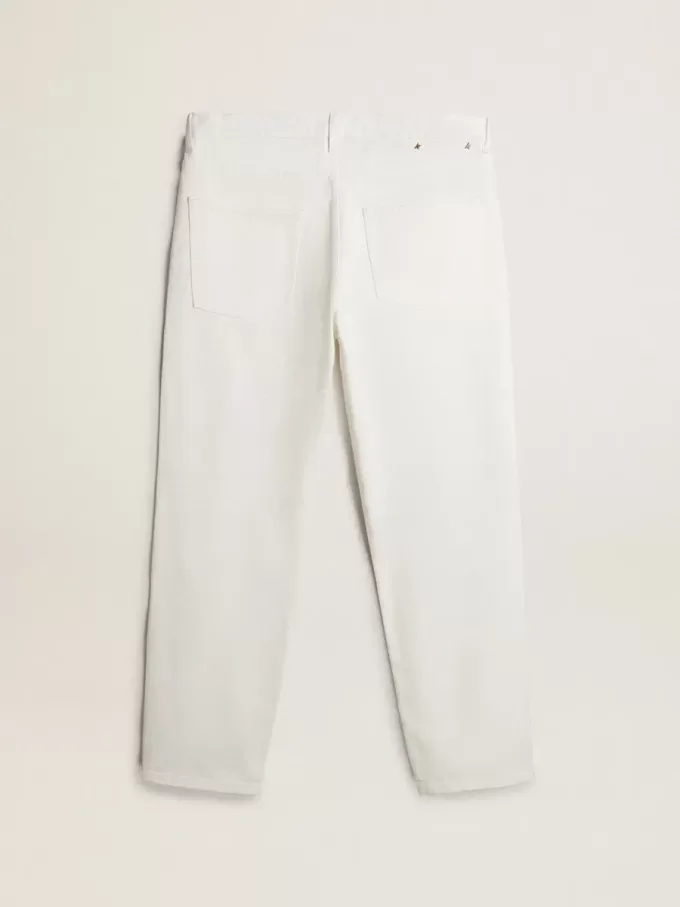 Pantaloni albi din denim pentru bărbați Pantaloni albi din denim pentru bărbați
