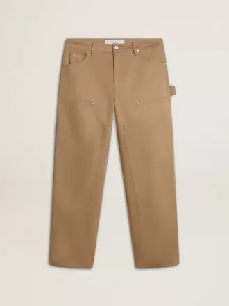 Pantaloni bej pentru bărbați cu patch-uri