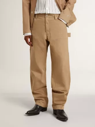 Pantaloni bej pentru bărbați cu patch-uri