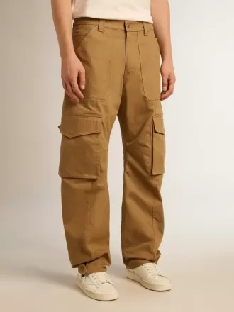 Pantaloni cargo bej kaki