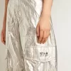 Pantaloni cargo din țesătură tehnică argintie Pantaloni cargo din țesătură tehnică argintie