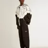 Pantaloni cargo din nailon ripstop de culoare neagră